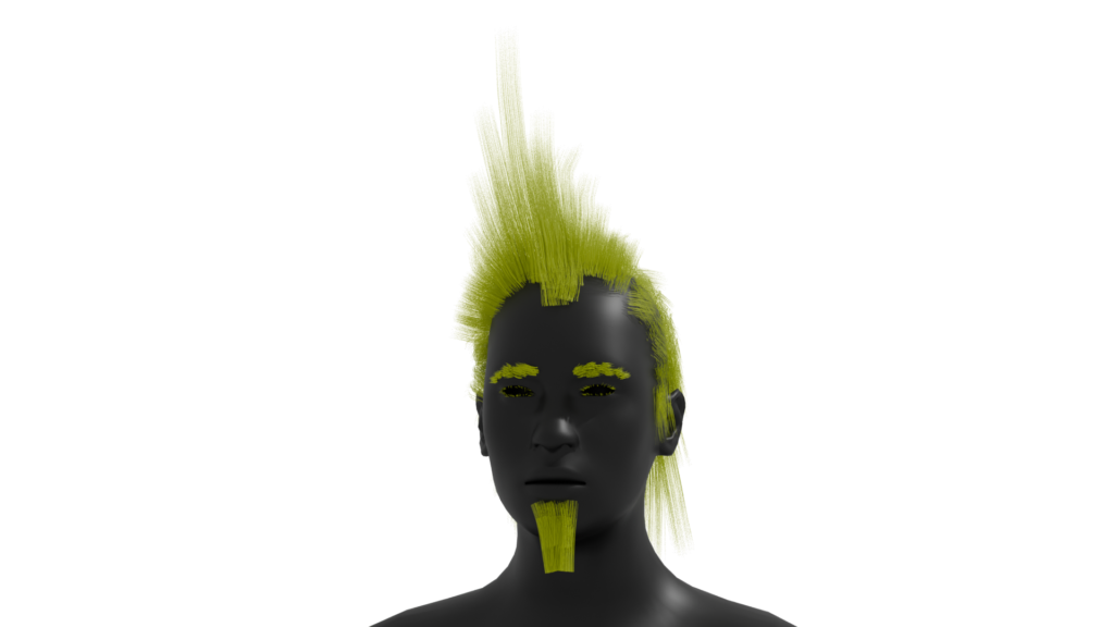 Zweiter Sammelband in Arbeit - Ksavvers Haare mit dem Hair Editor von Tomáš Klecer im MPFB v2.0.15 erstellt.